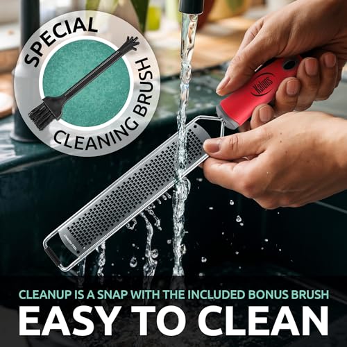 Premium Citrus Zester & Cheese Grater with Cleaning Brush & Glove