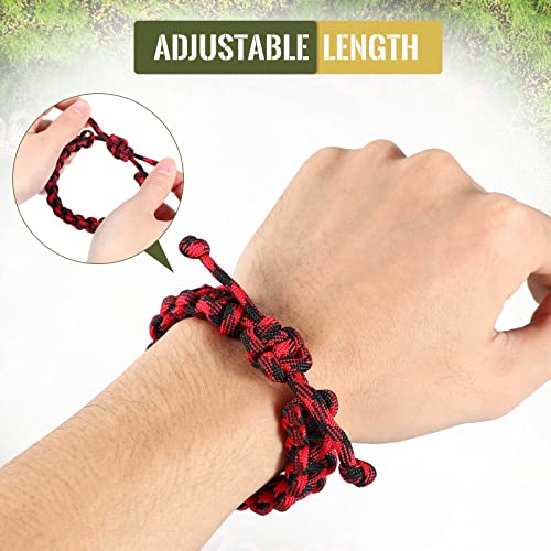Bonuci 12 Pack Paracord Survival Bracelets Adjustable Outdoor Gear