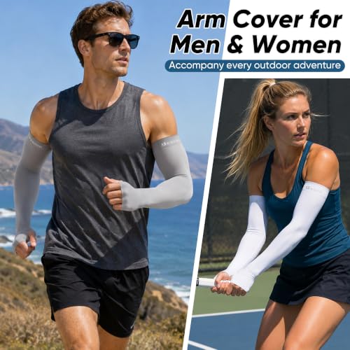 Arm Sleeves with Thumb Hole for Men Women Sun Protection UV Cooling