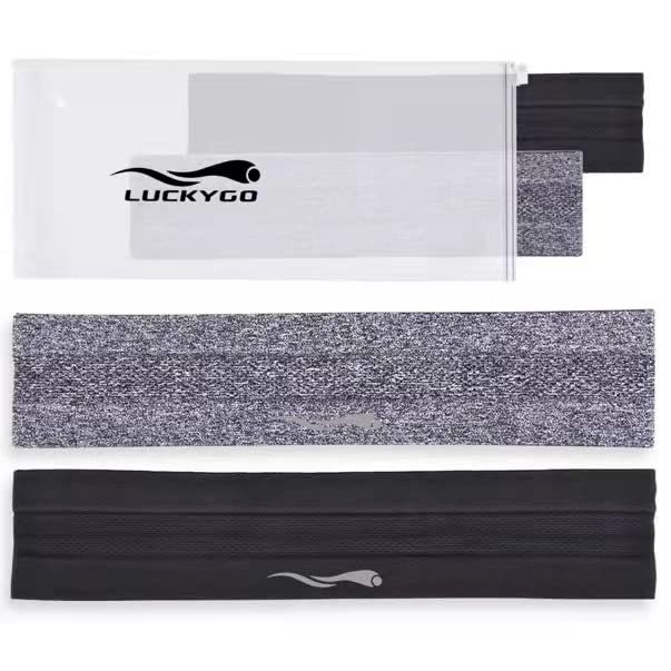 Super Absorbent Sweatbands for Fitness - 2-Pack Black & Grey