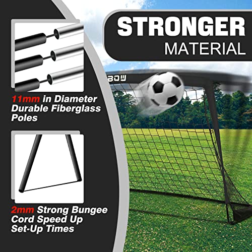 9x5 FT Portable Kids Soccer Goals with Carry Bag - Black