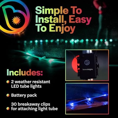 BounceBrightz Color Changing Trampoline Lights for Kids - Motion Activated