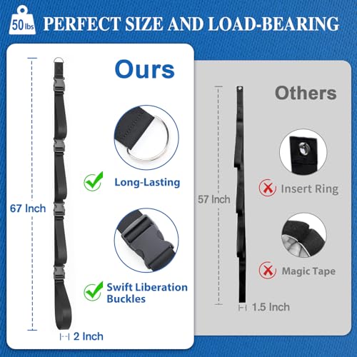 Camping Chair Wall Storage for Garage, Adjustable Garage Wall Storage Straps Wall Mounted with Quick Release Buckles, Hanging Garage Organization System Rack Holds More Beach Chairs, Umbrellas