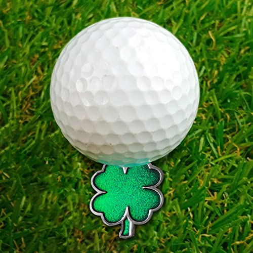 UNYNY 2 Pcs Clover Golf Ball Markers with Hat Clip - Lucky Four Leaf Clover Design