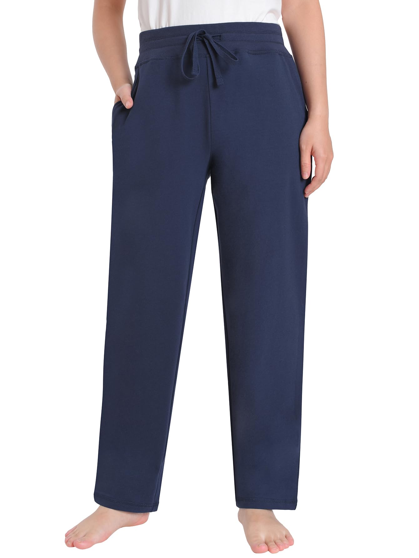 Pintage Women's Petite Sweatpants Petite Length M Navy