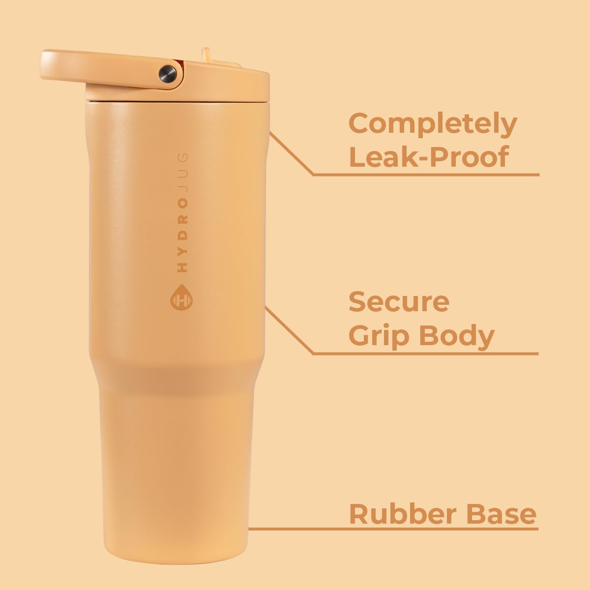 HydroJug Sport 40 oz Insulated Stainless Steel Water Bottle, Marigold
