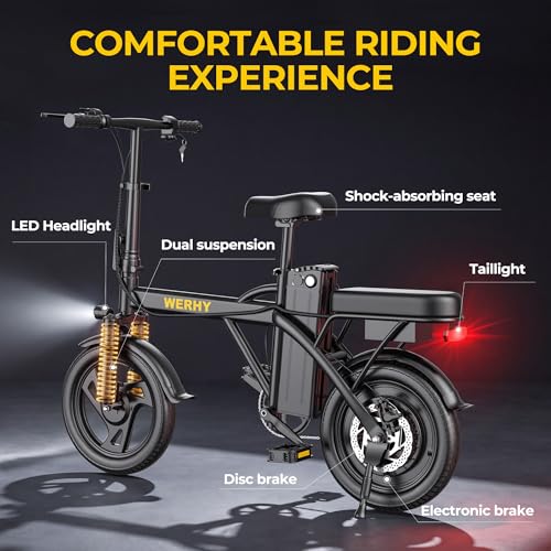 Folding Electric Bike for Adults - 500W Motor, 20 MPH, Black