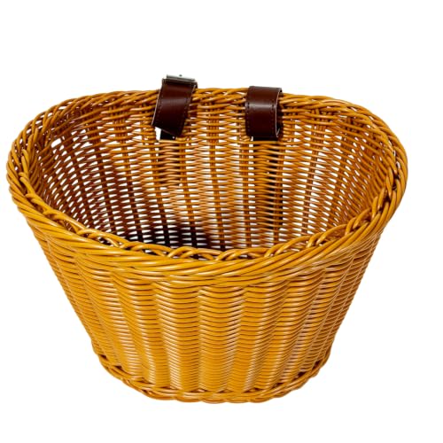 Detachable Rattan Bike Front Basket for Kids & Adults – Large, Safe Front Rack