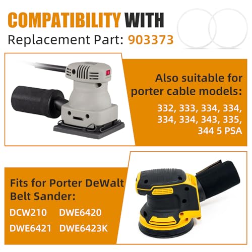 N430442 Cable Random Orbit Sander Belt 903373 Compatible with Porter DeWalt Belt Sander DWE6421 DWE6423K 332 333 334 335 343, Random Orbit Sander Part£¨2 Pack £©