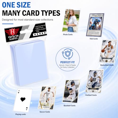 500 Clear Card Sleeves for Trading Cards - Durable Plastic Protectors