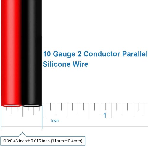 BNTECHGO 10 Gauge Silicone Wire Spool - High-Temperature 600V Red & Black | 25ft Stranded Tinned Copper for LED Strips