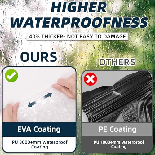 Reusable Rain Poncho for Adults - Thickened EVA Raincoat with Hood & Sleeves - White