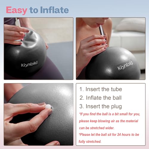 kisnbld 9 Inch Pilates Ball, Small Exercise Ball for Core &Physical