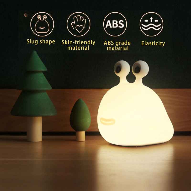 BOATHOG Slug Night Light,USB Rechargeable Animal Lamps Touch Control Timer and Dimmable for Breastfeeding, Cute Animal Bedside Lamp