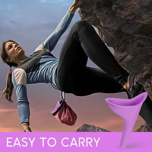 Portable Female Urination Device - 4PCS Silicone Pee Funnel Set - Purple