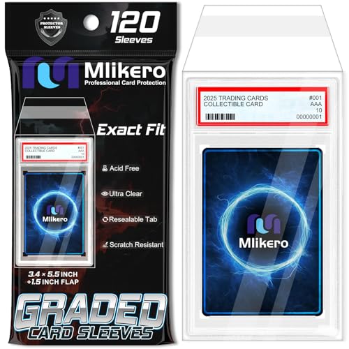 120 Pack Graded Card Sleeves - Acid-Free Resealable Slab Protectors