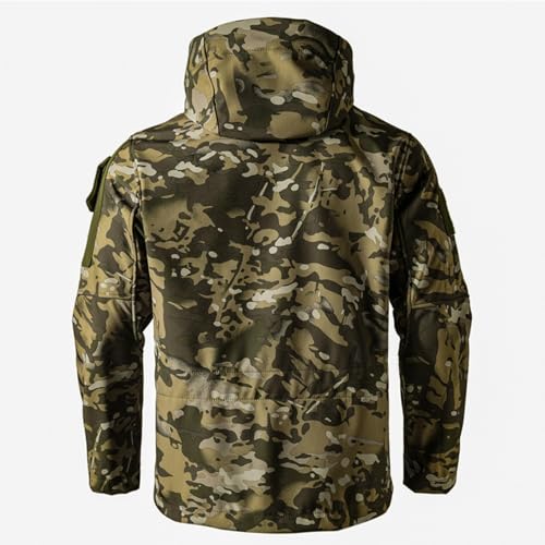 Windproof Water Resistant Fleece Lined Jacket - Camouflage, X-Large