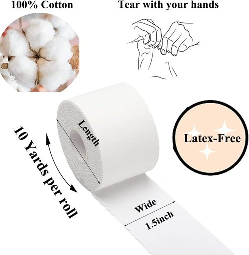 ADMITRY Athletic Tape - Strong White Sports Tape for Gymnastics, Boxing & More | 5 Pack