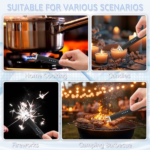 Rechargeable Electric Candle Lighter - Windproof Plasma Arc - Black
