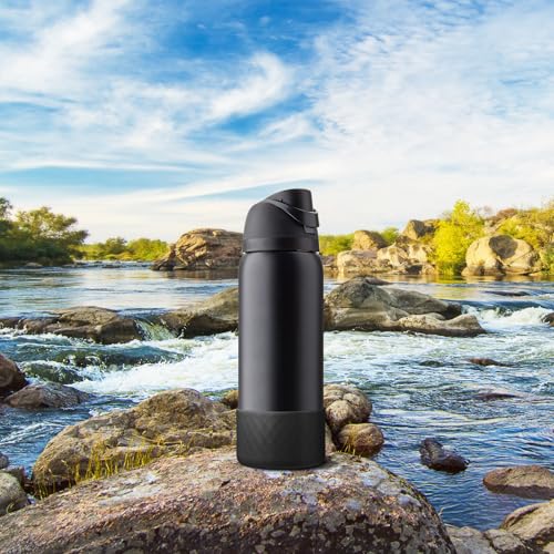 Silicone Boot for Owala 32 oz Water Bottle - Black Anti-Slip Sleeve