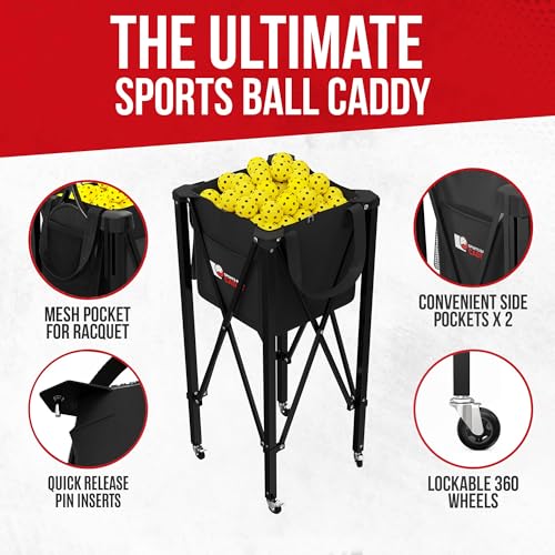 Tennis & Pickleball Hopper with Pickup Tube - 2-in-1 Set