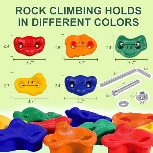 Kids Climbing Holds Set with Handles & Steering Wheel - Indoor & Outdoor Play Equipment
