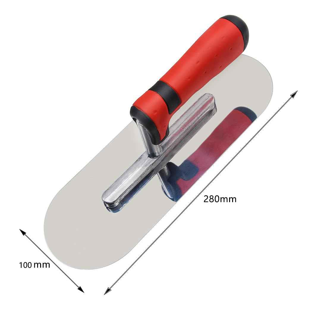 Concrete Tools Set Stainless Steel Pool Trowel (11" x 4") plus Concrete Edger (6" x 3", 1/2"R) and Groover (6" x 3", 1/2"W,1/2"D) Stucco Cement Finishing Masonry Construction Hand Kit