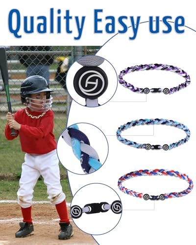 Baseball Necklaces - Premium Braided Tornado - Royal-White-Grey