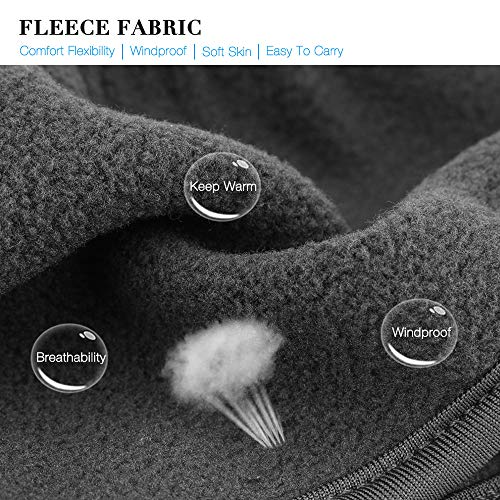 Fleece Ear Warmer Headband - Moisture Wicking Winter Sports Cover - Black