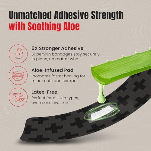 Adhesive Bandages with Aloe 20-Pack - Latex-Free, 1x3 Inch Flexible First Aid Bandages