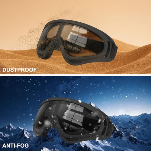 3 Pack Ski Goggles - UV Protection & Dustproof for Off-Road Racing