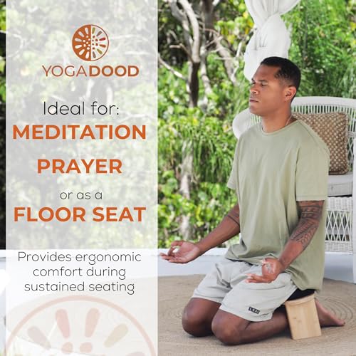Folding Bamboo Meditation Bench with Velvet Cushion & Carry Bag