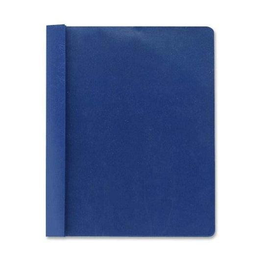 Smead Clear Front Report Cover, Three Double Tang Side Fasteners, 1/2" Capacity, Letter Size, Dark Blue, 25 per Box (87455)
