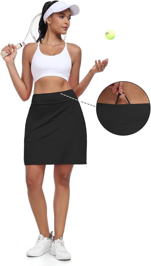 KORALHY Tennis Skirts for Women - High Waist Pleated Athletic Skorts with Pockets | 20" Length