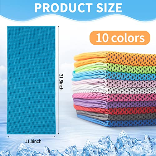 Cooling Towel Bulk - Microfiber Quick Cold Wraps, 32"x12" - Multicolor