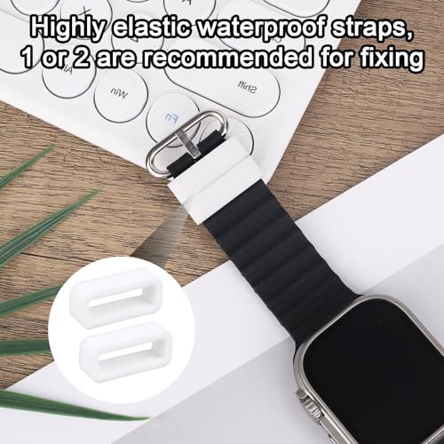 Watch Band Keepers - 6pcs Silicone Set - White