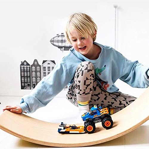 Wooden Balance Board - Montessori Toy for Kids & Adults - Natural