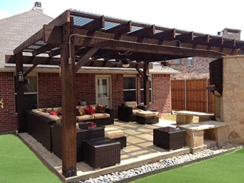 Ozco Laredo Sunset Lite 6x6 Post Base Kit - Galvanized Steel with Decorative Plates & Screws