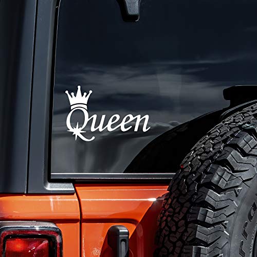Queen Vinyl Decal Sticker for Car, Truck, Laptop - 8" White