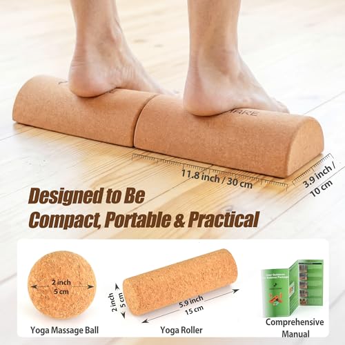 Foot & Ankle Strength Training Set – Cork Balance Board with Bars - 2 Variants