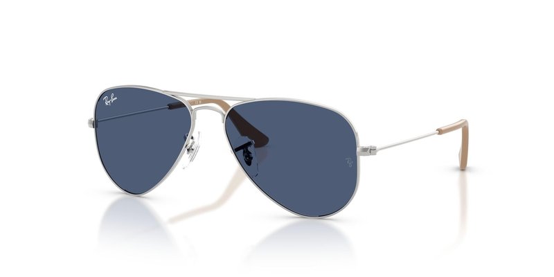Ray-Ban RJ9506S Metal Sunglasses, Silver/Dark Blue, 52 mm