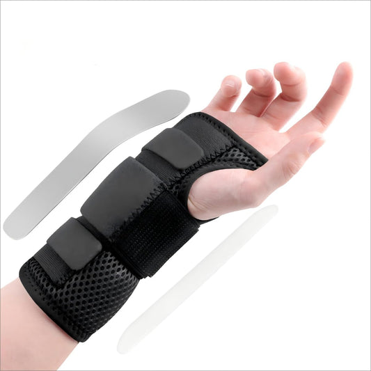 Carpal Tunnel Wrist Brace Night Support with Splints Right Hand, Hand Brace for Arthritis, Tendonitis, Sprain, Injuries, Wrist Pain Relief, Adjustable and Breathable