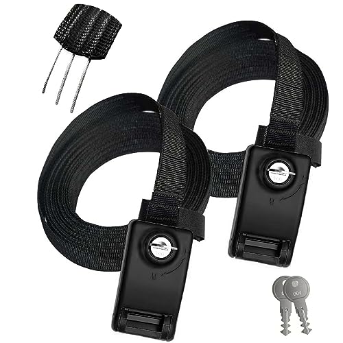 Lockable Tie Down Strap - 2 Pack, 10 Feet Each, Black