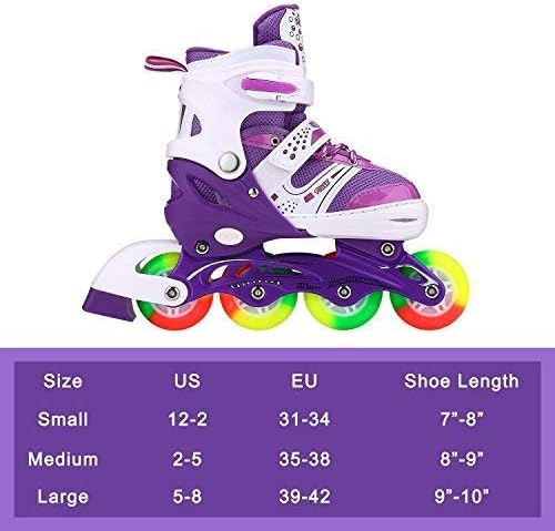 Skiennix Adjustable Inline Skates for Kids | Light-Up Wheels for Ages 4-12 | Perfect Beginner Gift