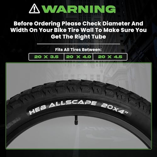 Heavy Duty Bike Tube - Puncture Resistant for 20" x 4" - 2 Pack
