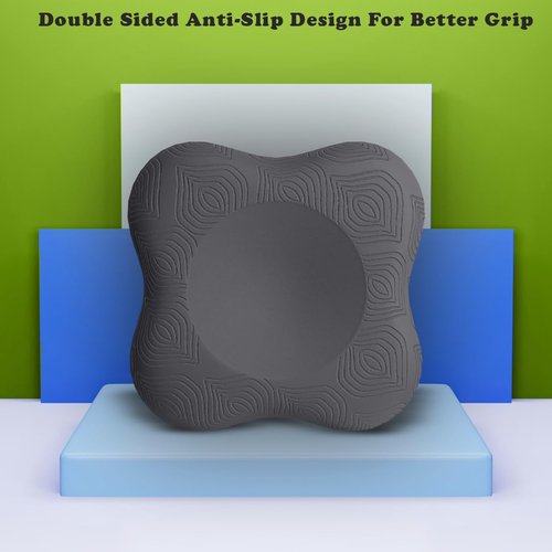 H&F Clicks 2 Pack Workout Knee Pads for Men & Women, Non-Slip Floor Cushions, Extra Thick Knee Pad for Exercise, Pilates, Meditation & Kneeling - Yoga Accessories Workout Equipment, Home Gym Equipment (Black)