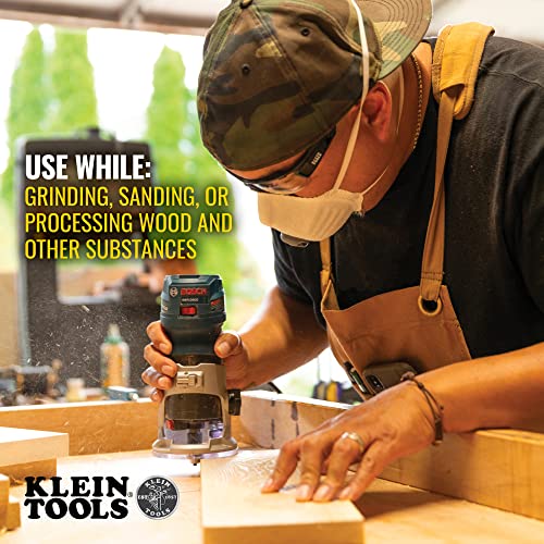 Klein Tools 604403 Respirator Mask, N95 Particulate Disposable Valved Respirator, NIOSH approved for Woodworking and Construction, 3-Pack