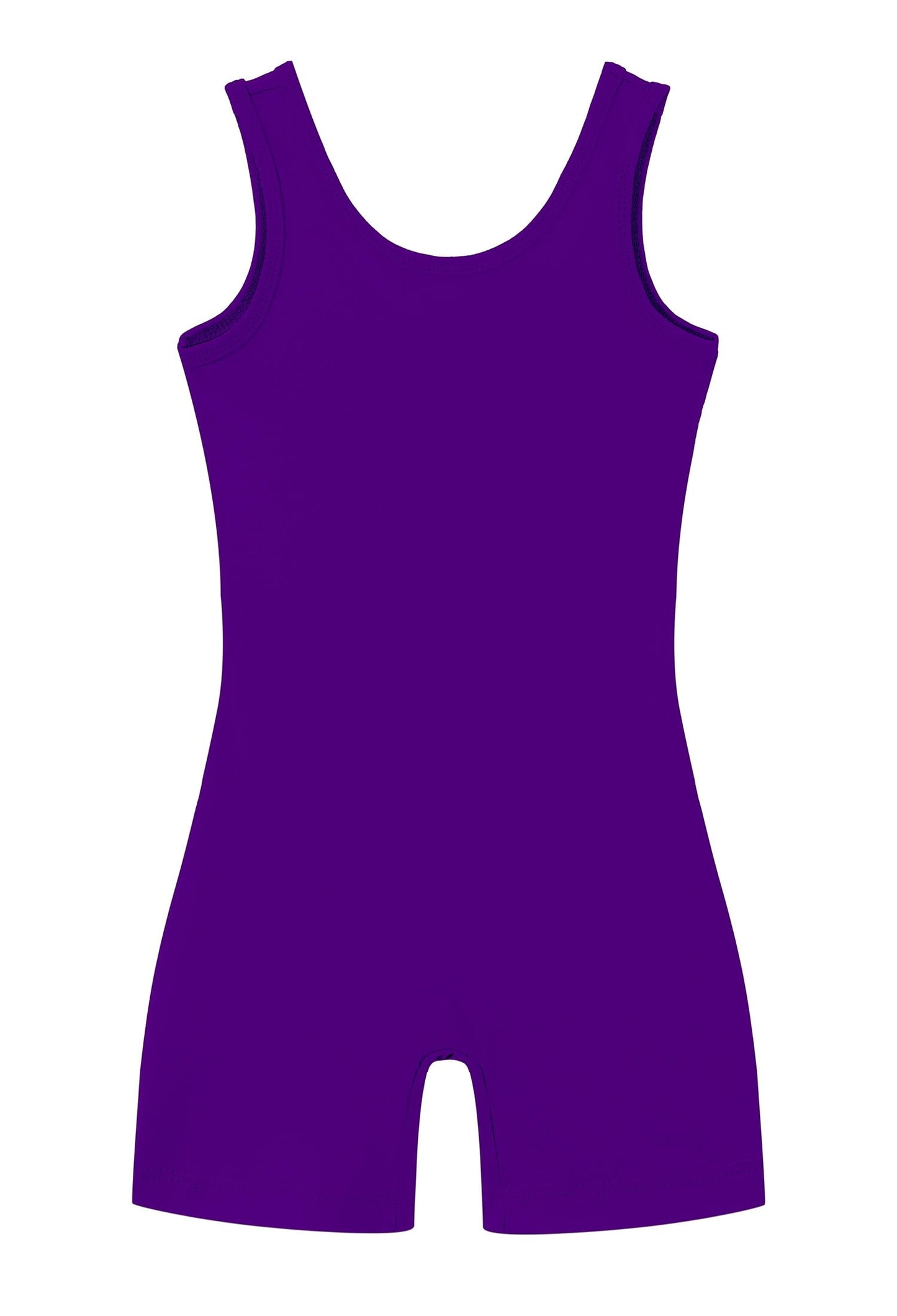 LUOUSE Gymnastics Leotards for Girls Scoop Neck With Shorts, Little Kids Butter Soft DanceWear Unitards Biketards 4t-5t Purple