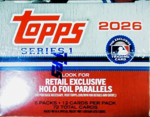 2026 Topps Baseball Series 1 Blaster Box with 6 Packs & Exclusive Parallels