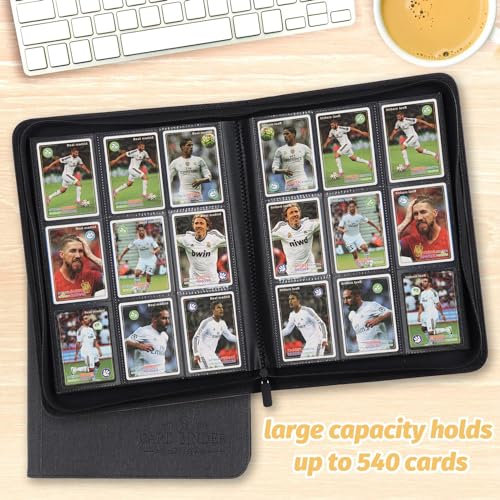 Premium 9 Pocket Trading Card Binder with Zip Closure - Holds 540 Cards